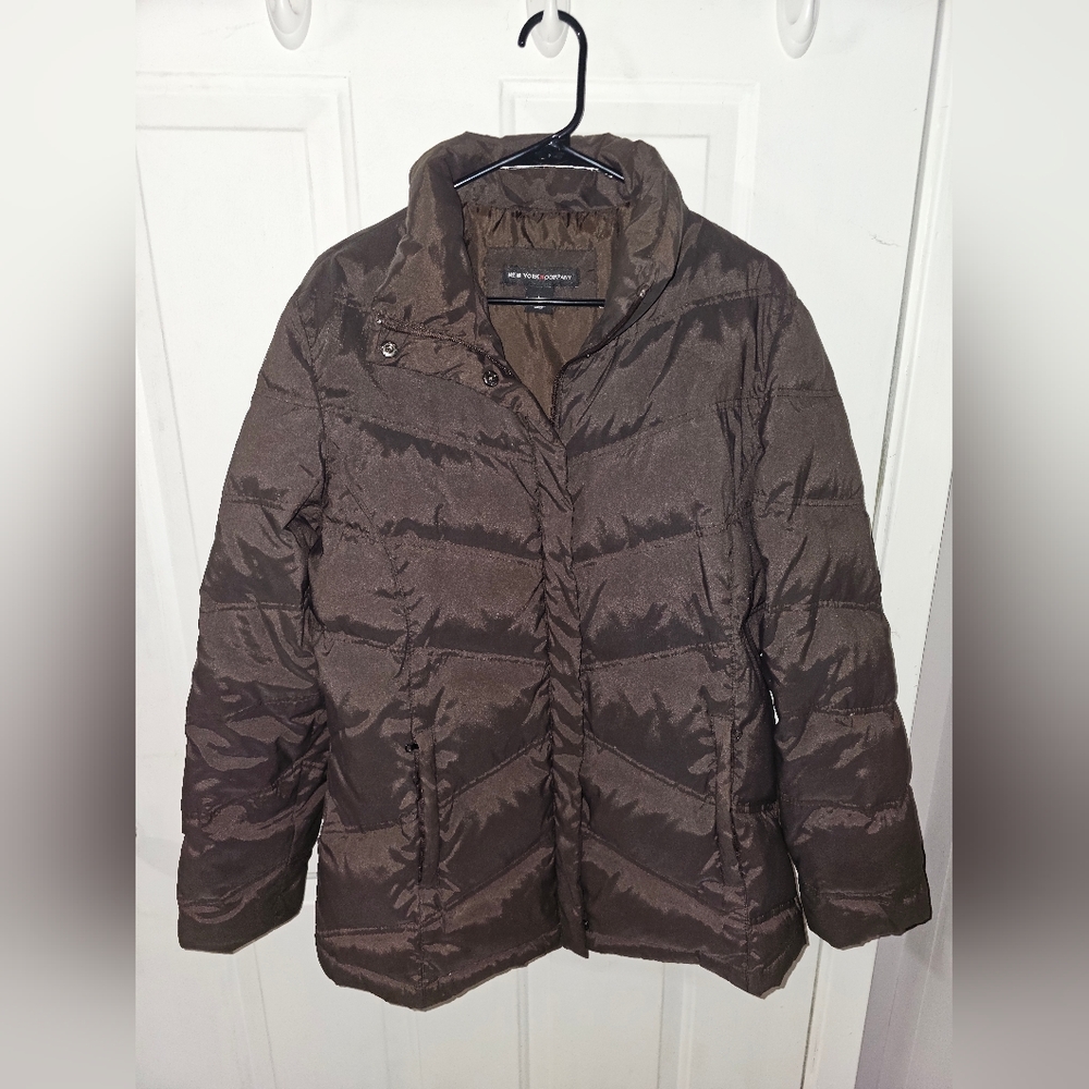 New York & Company Large Brown Puffer Jacket